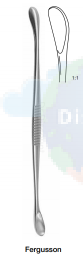 Кюретка хирургическая для камней желчного пузыря по Fergusson, двусторонняя, длина 215 мм, ширина 11 мм / 12 мм