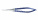 Микроножницы с круглой ручкой, закругленным кончиком, плоским лезвием 15,3 мм, изогнутые вправо, общ. длина 130 мм